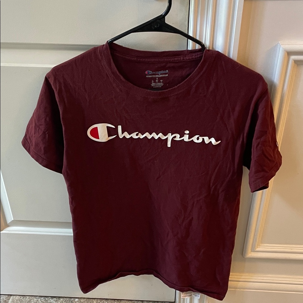 Champion Burgundy Tee with Logo